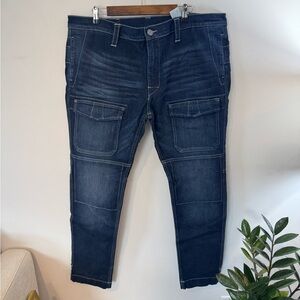 True Religion Rocco Utility Field Pants, Blue Denim, 40W x 33L, NWT